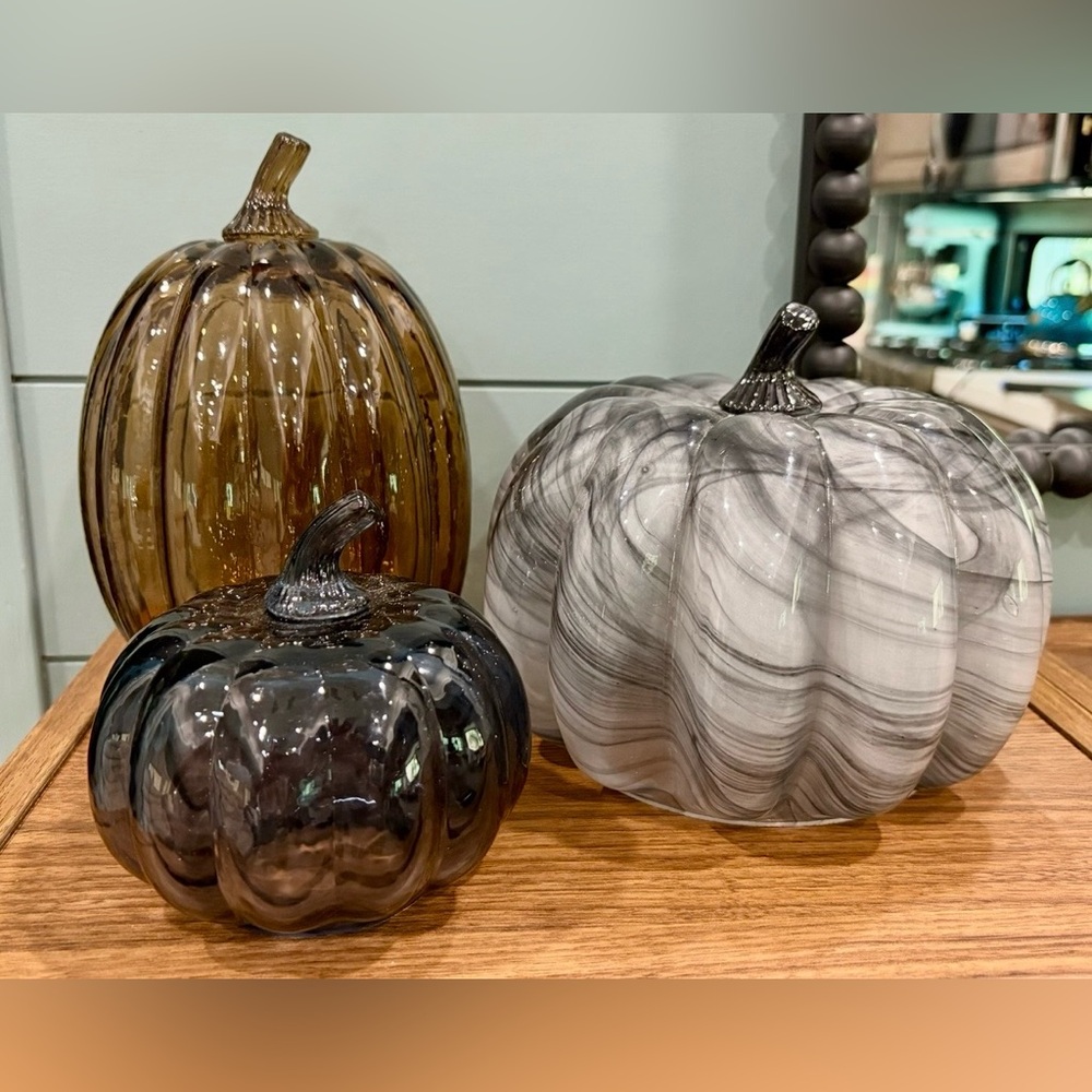 Set of 3 Beautiful Target Threshold Glass Pumpkins Sold-Out 2024 Season